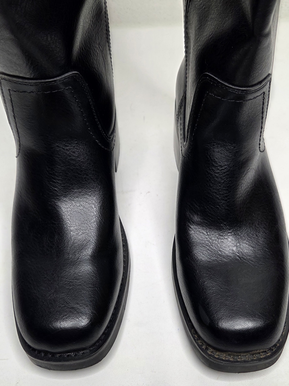 Frye and Co. Miranda 14 Boot Women 9M Stacked Heel Black Vegan Western Knee High - Picture 6 of 10